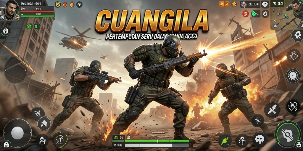 Tampilan dinamis gameplay CUANGILA yang seru dan aksi mendebarkan.
