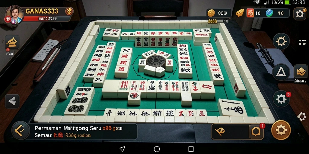 Tampilan gameplay menegangkan dari GANAS33 yang menampilkan aksi Mahjong.