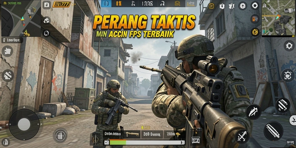 Screenshot menampilkan aksi mendebarkan dalam game FPS HW777.