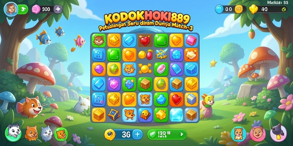 Screenshot KODOKHOKI889 menampilkan gameplay seru dan menarik dalam mencocokkan objek.
