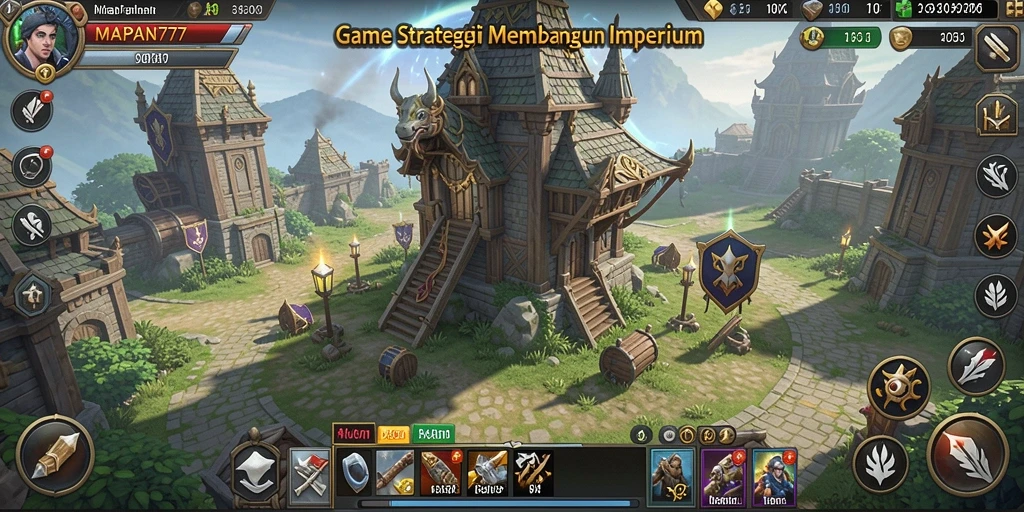 Screenshot gameplay MAPAN777 menampilkan aksi membangun dan bertempur yang seru.