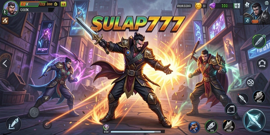 Screenshot SULAP777 menampilkan pertarungan seru antara karakter yang unik.