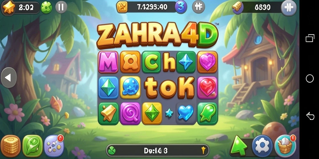 Tampilan gameplay seru ZAHRA4D dengan momen mencocokkan warna.